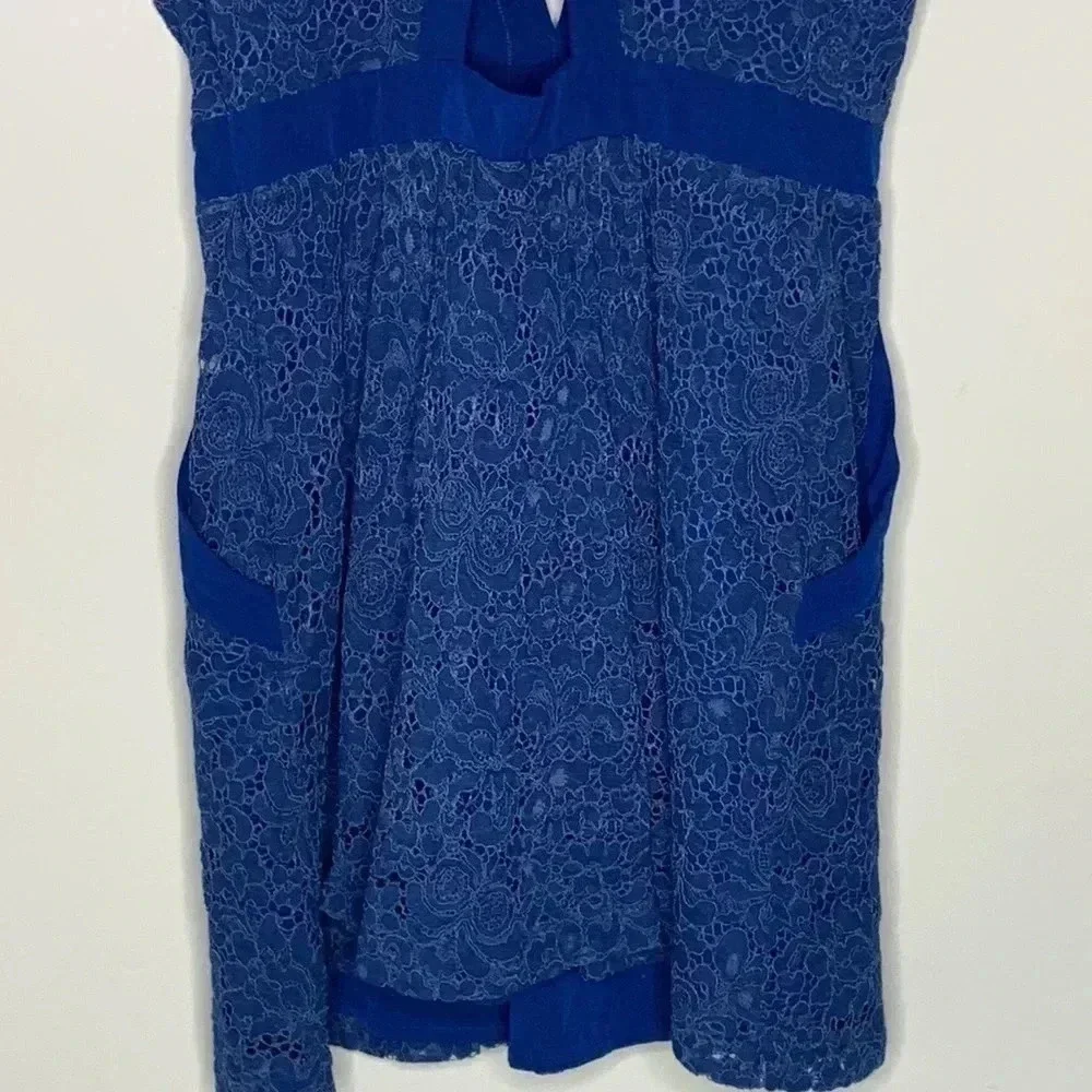 Free People Lovingly In Lace Blue Dress Size Small